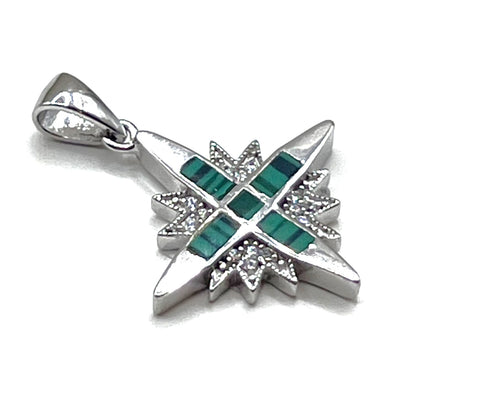 Sterling with Opal Star Of Bethlehem Pendant