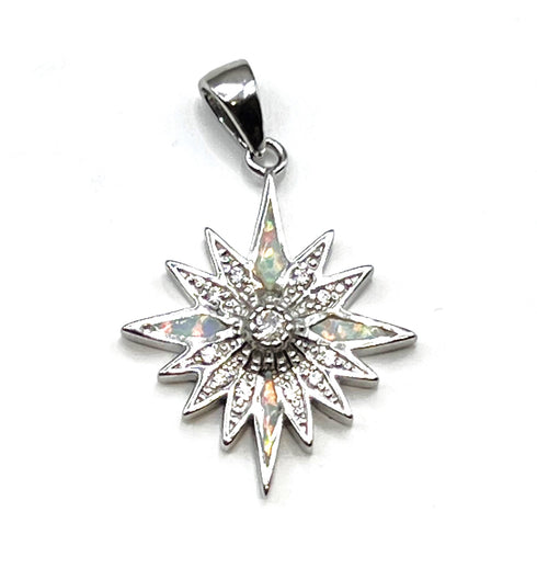 Sterling with Opal Star Of Bethlehem Pendant