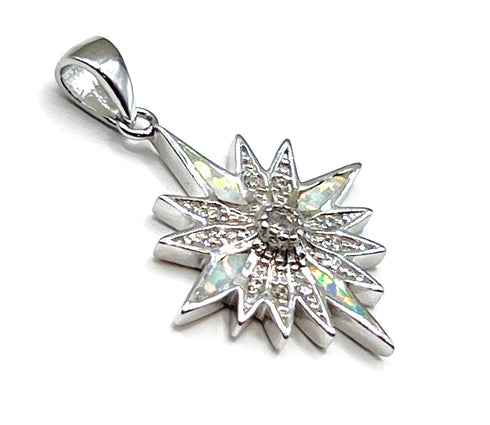 Sterling with Opal Star Of Bethlehem Pendant