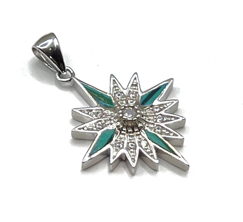 Sterling with Opal Star Of Bethlehem Pendant
