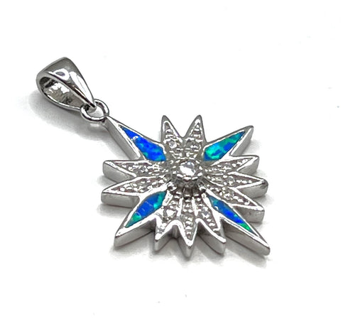 Sterling with Opal Star Of Bethlehem Pendant