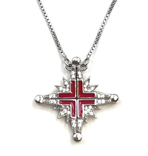 Sterling with Enamel Star Of Bethlehem Opening Magnetic Necklace