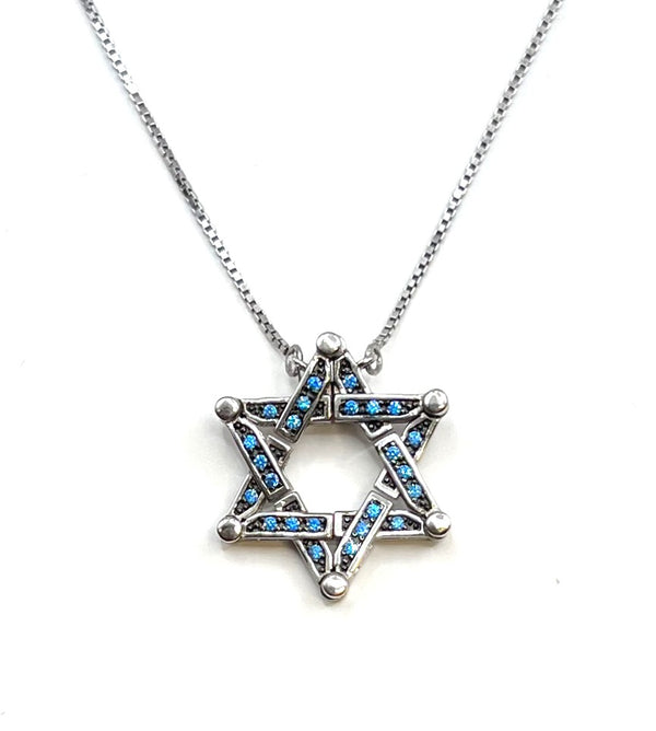 Sterling Star Of David Opening Magnetic Necklace