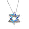 Sterling with Opal Star Of David Opening Magnetic Necklace