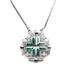 Sterling with Opal Jerusalem Cross Opening Magnetic Necklace