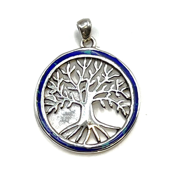 Sterling Silver with Stone of Israel Tree of Life Pendant