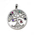 Sterling Silver Colored Tree of Life Pendant