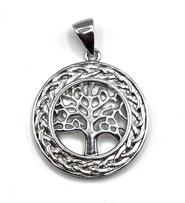 Sterling Silver Round Tree of Life Pendant