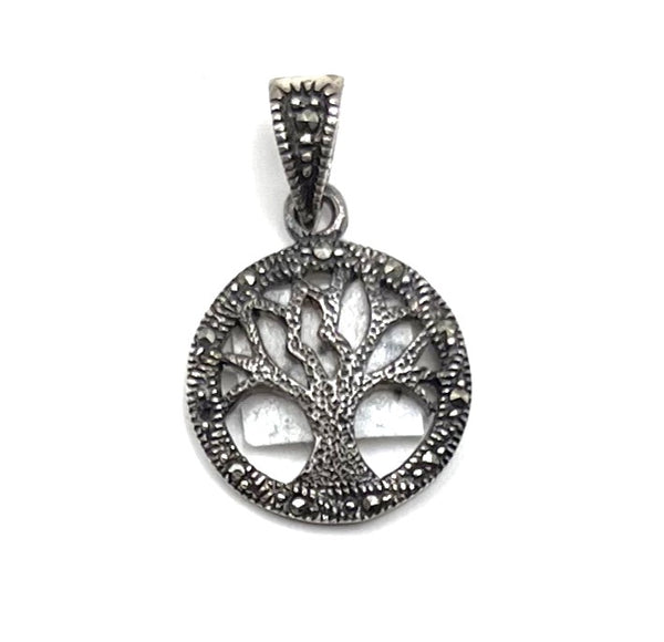 Sterling Silver Oxidized Colored Tree of Life Pendant