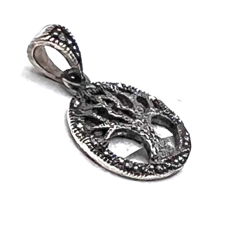 Sterling Silver Oxidized Colored Tree of Life Pendant