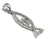 Sterling Silver With Enamel Fish with Cross Pendant