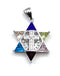 Sterling Silver With Stones Star of David with Cross Pendant