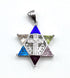 Sterling Silver With Stones Star of David with Cross Pendant