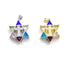 Sterling Silver With Stones Double Sided Star of David with Cross Pendant