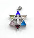 Sterling Silver With Stones Double Sided Star of David with Cross Pendant