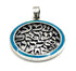 Sterling Silver with Stone of Israel Round Shema Israel Pendant