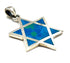 925 Sterling Silver with Stone of Israel Star of David Pendant