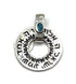 Sterling Silver Round with Stone Shema Israel Pendant