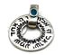 Sterling Silver Round with Stone Shema Israel Pendant