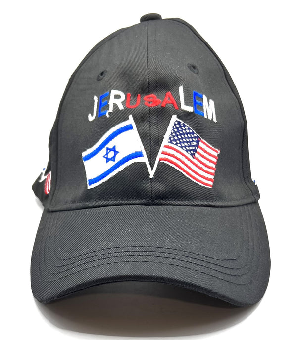 Embroidered Black American and Israeli Flags