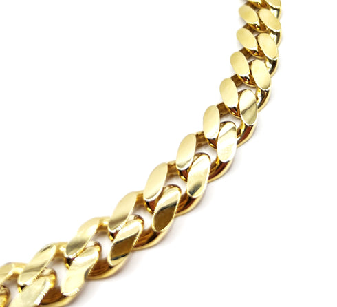 14k Yellow Gold 13mm Beveled Curb Chain Necklace