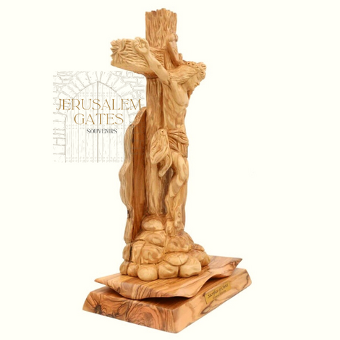 Sacrifice of Christ Hand Carved Olive wood Stateu from The Holy Land