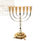 Silver & Gold Plated 7 Branch Menorah 35 CM