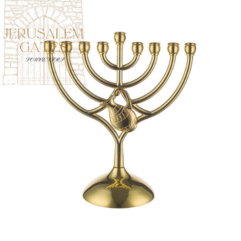 Metal Menorah With Jar