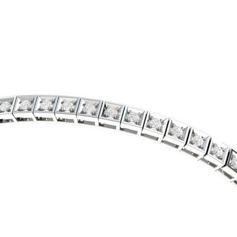 14k White Gold Diamond Princess Tennis Bracelet ( 2.162 ct. t.w.)