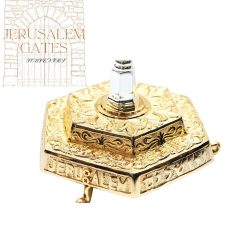 Silver & Gold Plated 7 Branch Menorah100 CM