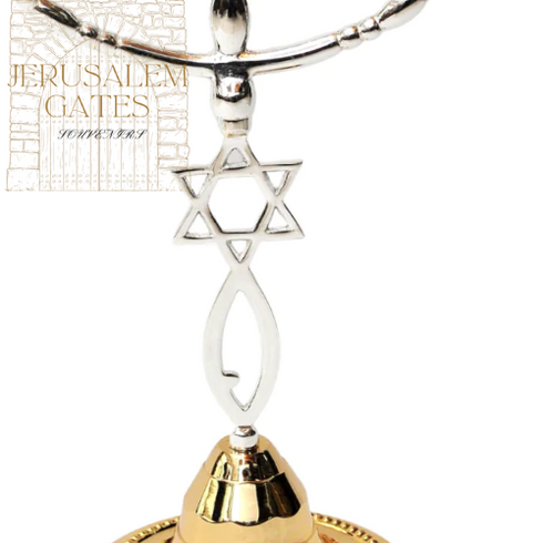 Silver & Gold Grafted In 7 Branch Menorah 40 CM