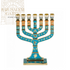 Gold Plated 12 Tribes Temple Jerusalem Ornament 7 Branch Menorah