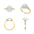 Round Diamond Oval Cluster Double Halo Engagement Ring