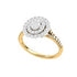 Round Diamond Oval Cluster Double Halo Engagement Ring