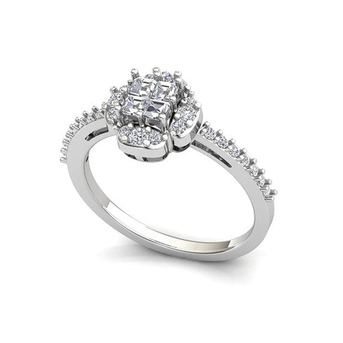 Greta Princess & Round Cut Diamond Engagement Ring
