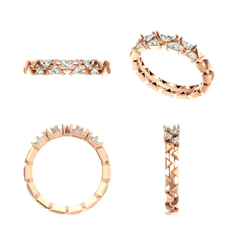 Modern Triangle Diamond Half Eternity Ring