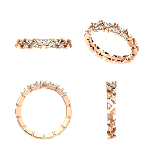 Modern Triangle Diamond Half Eternity Ring
