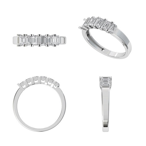 Bellona Modern Diamond Half Eternity Ring