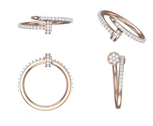 Pave Diamond Juste un Clou Ring