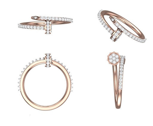 Pave Diamond Juste un Clou Ring