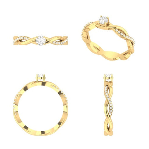 Cecilia Twisted Diamond Engagement Ring