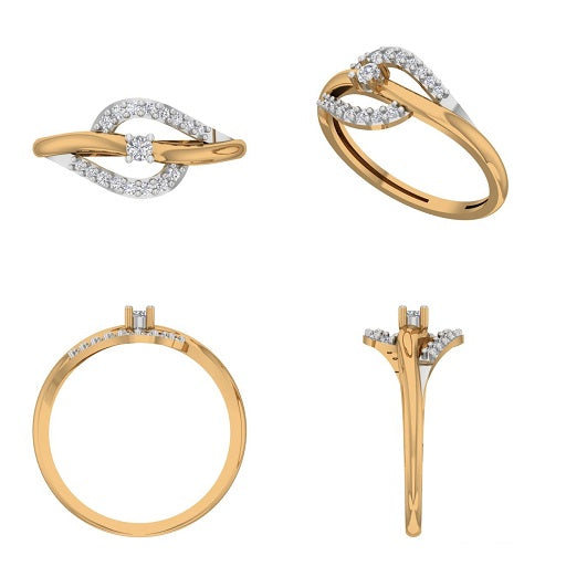 Luisa Crossover Diamond Engagement Ring