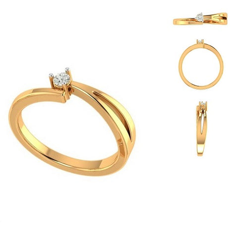 Lia Simple Crossover Diamond Engagement Ring