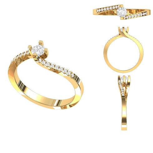Valentina Crossover Diamond Engagement Ring