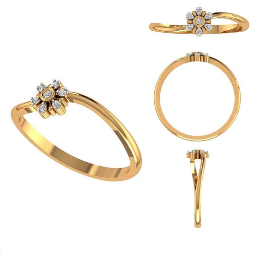 Giana Simple Twisted Diamond Engagement Ring