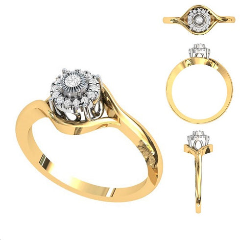 Emilia Simple Twisted Diamond Engagement Ring