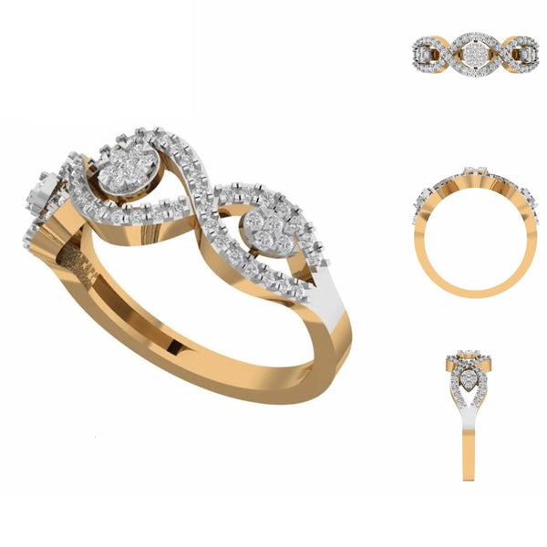 Viola Crossover Diamond Engagement Ring