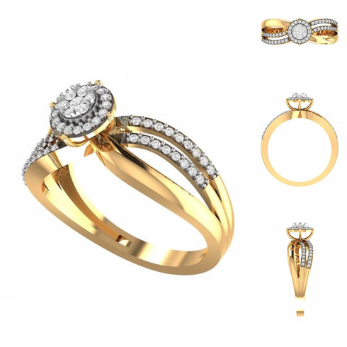 Vittoria Crossover Diamond Engagement Ring