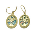 14k Yellow Gold Tree Of Life Roman Glass Earrings