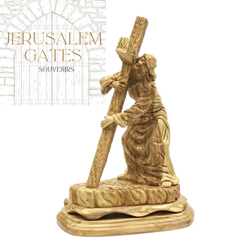 Jesus Holding The Crooked Olive Wood Statue